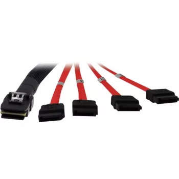 Inter-Tech - SATA-/SAS-kaapeli - Serial ATA 150/300/600 - 4-lane - 36 PIN 4iMini MultiLane - SATA - 1,0 m - punainen (88885301)