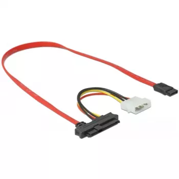 Delock - SATA-/SAS-kaapeli - SAS 12Gbit/s - sisäinen virransyöttö, 4-napainen, sisäinen SAS, 29-napainen (SFF-8482) - SATA (W) - 50 cm