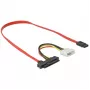Delock - SATA-/SAS-kaapeli - SAS 12Gbit/s - sisäinen virransyöttö, 4-napainen, sisäinen SAS, 29-napainen (SFF-8482) - SATA (W) - 50 cm