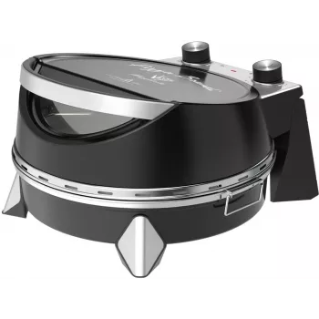 Sähköinen pizzauuni SIMFER MKE0-P — 1100 W, 80–300 °C, 30 minuutin ajastin, irrotettava 33 cm pizzakivi, musta