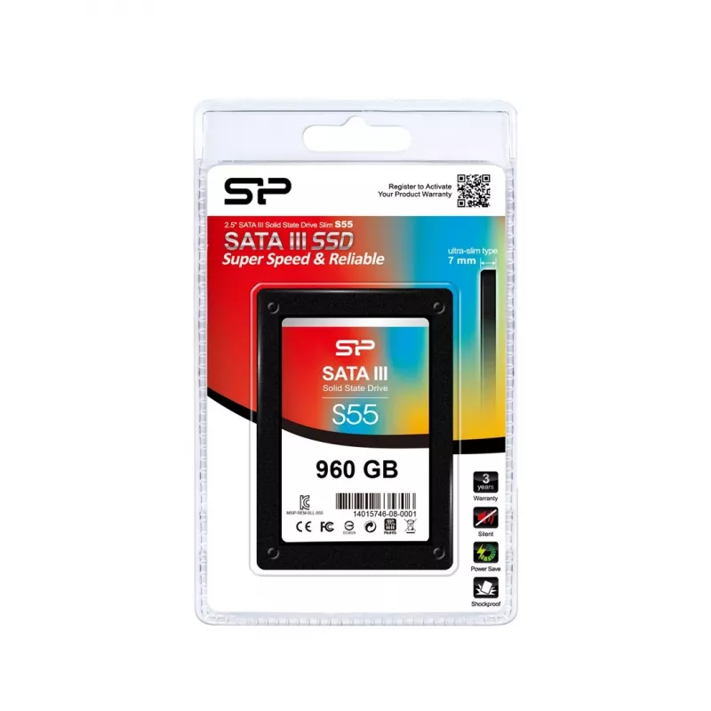 Silicon Power 2,5 inch SATA III SSD 960 GB — 6 Gbit/s, TRIM, S.M.A.R.T., 7 mm