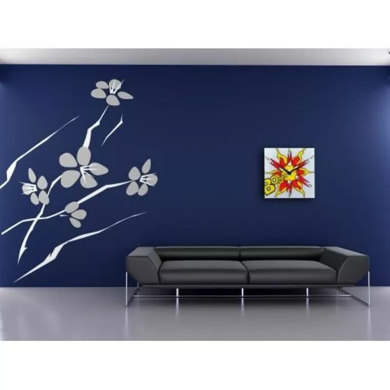 NeXtime kello 8173 Boom, 43x43 cm, seinäkello, punainen/keltainen/valkoinen