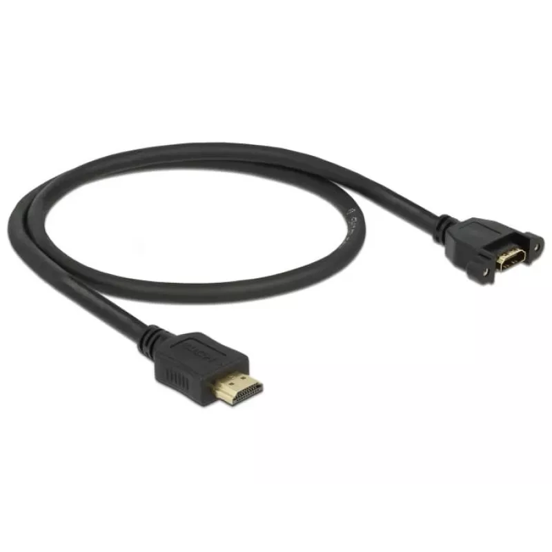 HDMI-kaapeli DeLOCK 85463 0,5 m tyyppi A plugi -liittimeen, musta