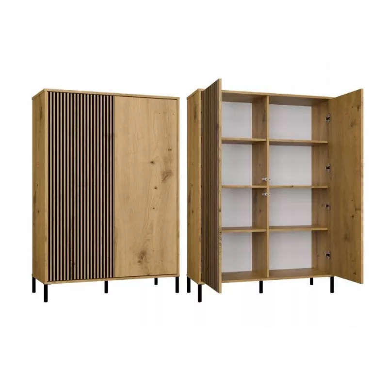 KAMARO 2DD ohut/SYVÄ tammi ARTISAN VITRIINIKAAPPI