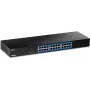 TRENDnet 24-porttinen gigabit-kytkin, TEG-S25, 24 x gigabit RJ-45 -porttia, 48 Gbit/s kytkentäkapasiteetti, tuulettimeton rakenne, metallikotelo, sisäinen virtalähde