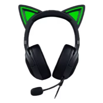 Kraken Kitty V2 - musta, pelikuulokkeet, kissankorvat, stream-reaktiivinen valaistus, HyperClear-kardioidimikrofoni, 40 mm TriForce-ajurit, integroitu mikrofoni korvakuppeihin, Razer Chroma RGB (korva ja korvakupit), Surround Sound: Saatavilla vain