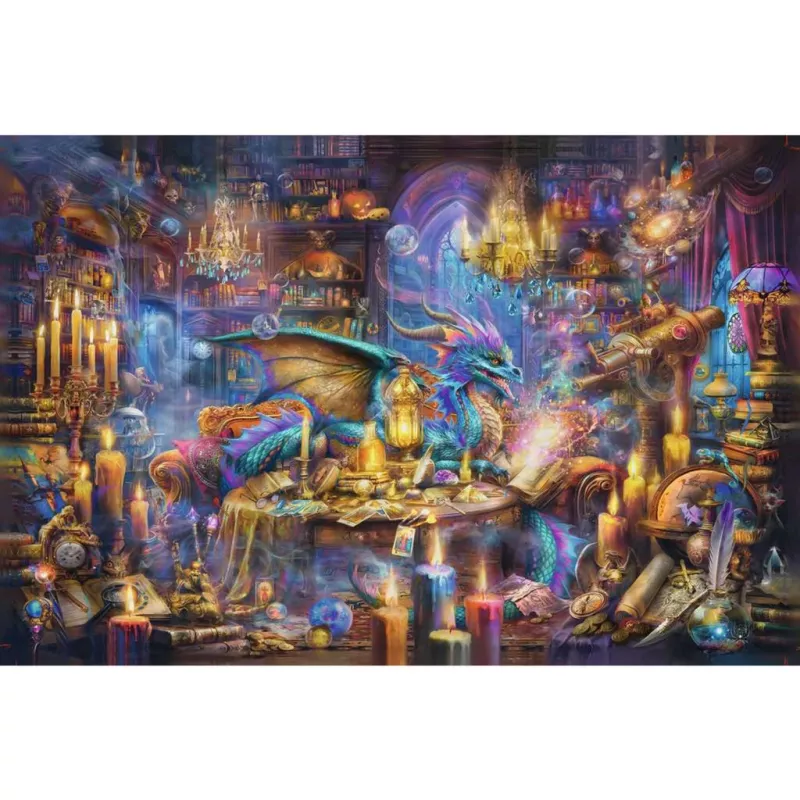 Palapeli Ravensburger 3000 palaa — Drachenbibliothek, 3000 palaa, merkki Ravensburger