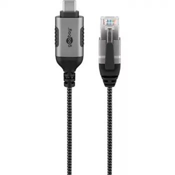 Goobay Ethernet-kaapeli USB-C 3.1 - RJ45 ohut 5 m – yhdistä reititin, modeemi tai (74405)