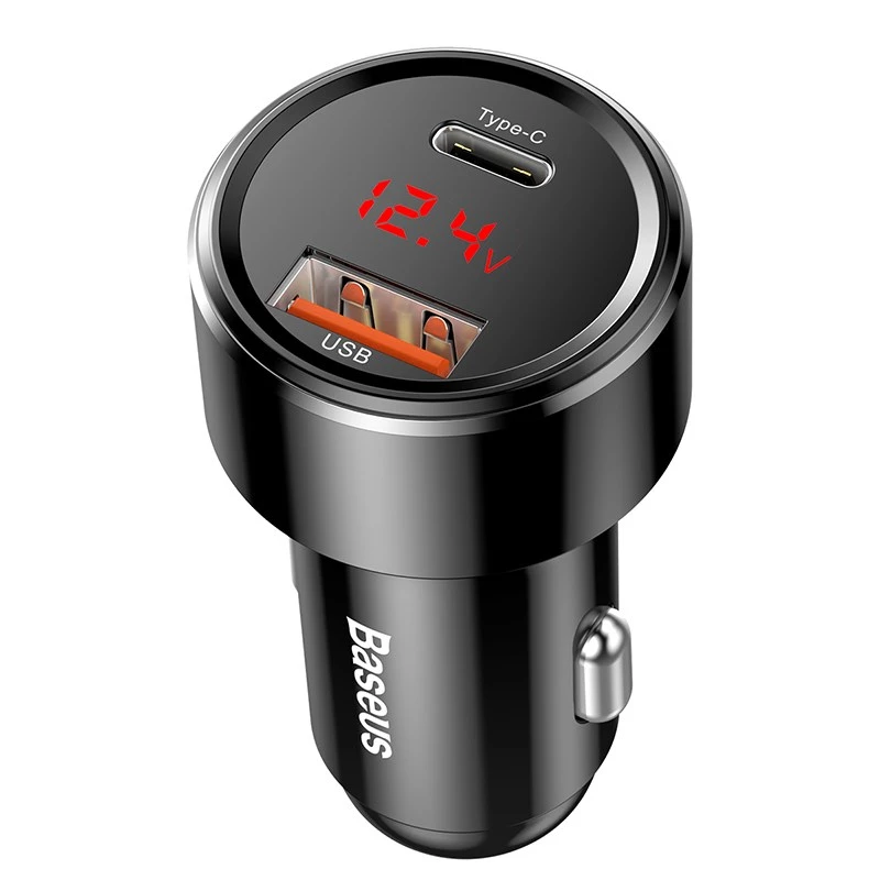 Autolaturi Baseus CCMLC20C-01 yleinen musta pikalataus 12-24V
