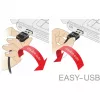 DeLOCK Easy - USB-kaapeli - USB (M) vasen/oikea kulma, käännettävä USB Type-B (M) - USB2.0 - 50 cm - musta (85167)