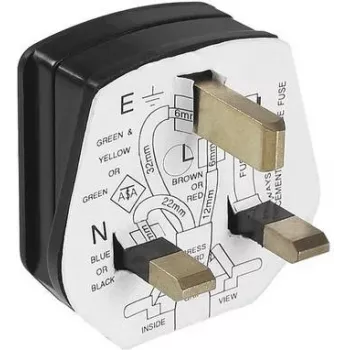 Sähköpistoke Bachmann 910.176, 3-napainen, 250 V AC, 13 A, musta muovikotelo
