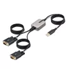 StarTech.com 13ft (4m) 2-porttinen USB-sarja-adapterikaapeli, vaihdettavat DB9-ruuvit/mutterit, COM-säilytys, USB-A - DB9 RS232, FTDI, tason 4 ESD-suoja, Windows/macOS/ChromeOS/Linux – tukeva TPE-rakenne