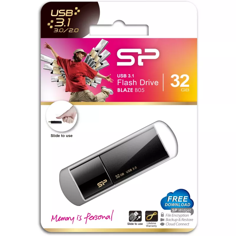 USB-muistitikku Silicon Power Blaze B05, 32 GB, USB Type-A, 3.2 Gen 1