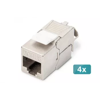Digitus CAT 6A Keystone -moduuli suojattu työkaluton moduuli 4 kpl