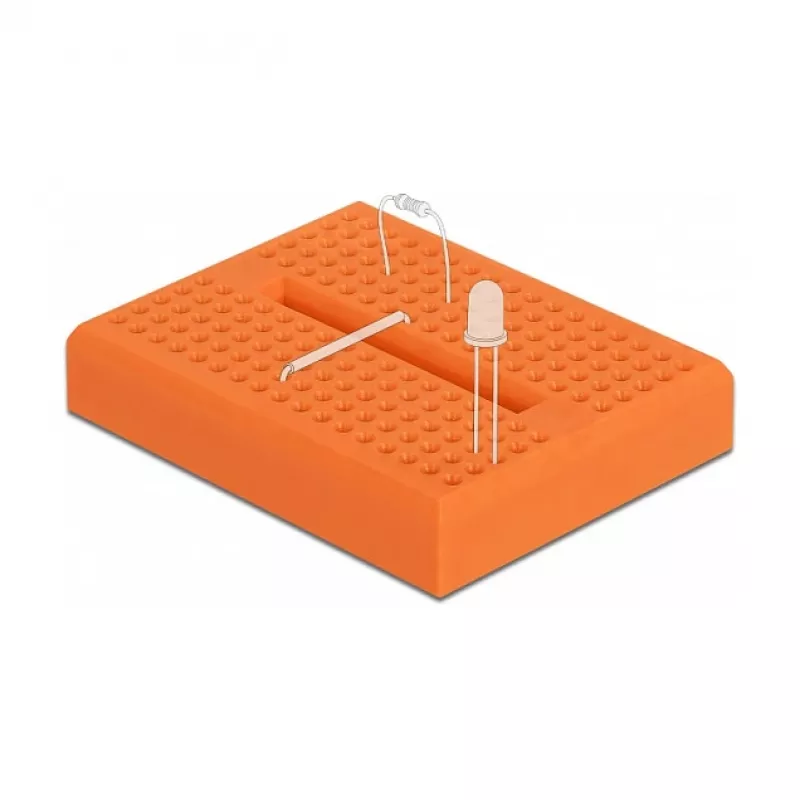 DELOCK 18319 muovinen prototyyppilevy, oranssi, 36×46×10 mm