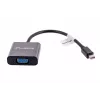 VGA (D-Sub) - Mini DisplayPort -adapterikaapeli LANBERG AD-0006-BK, 0,2 m, DisplayPort 1.2, 1920×1200@60Hz, MiniDP-pistorasia, musta