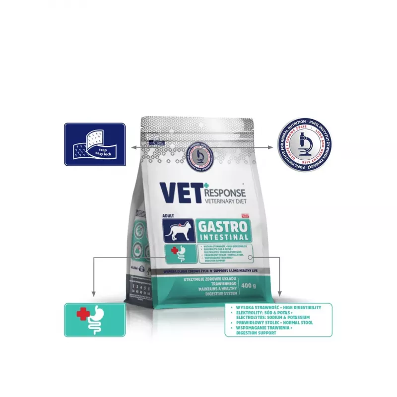 VET RESPONSE Gastrointestinal - kuivamuona kissoille - 400 g