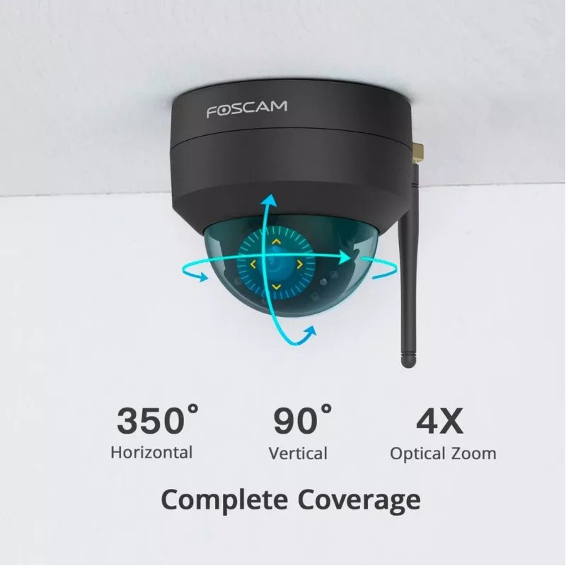 Foscam D4Z hehkulamppu-IP-turvakamera sisä- ja ulkokäyttöön 2304 x 1536 pikseliä katto