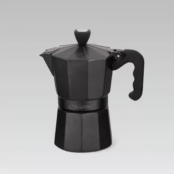 Mokapannu Maestro MR-1666-3-Schwarz, manuaalinen alumiininen kahvinkeitin 3 kupille, 150 ml, musta