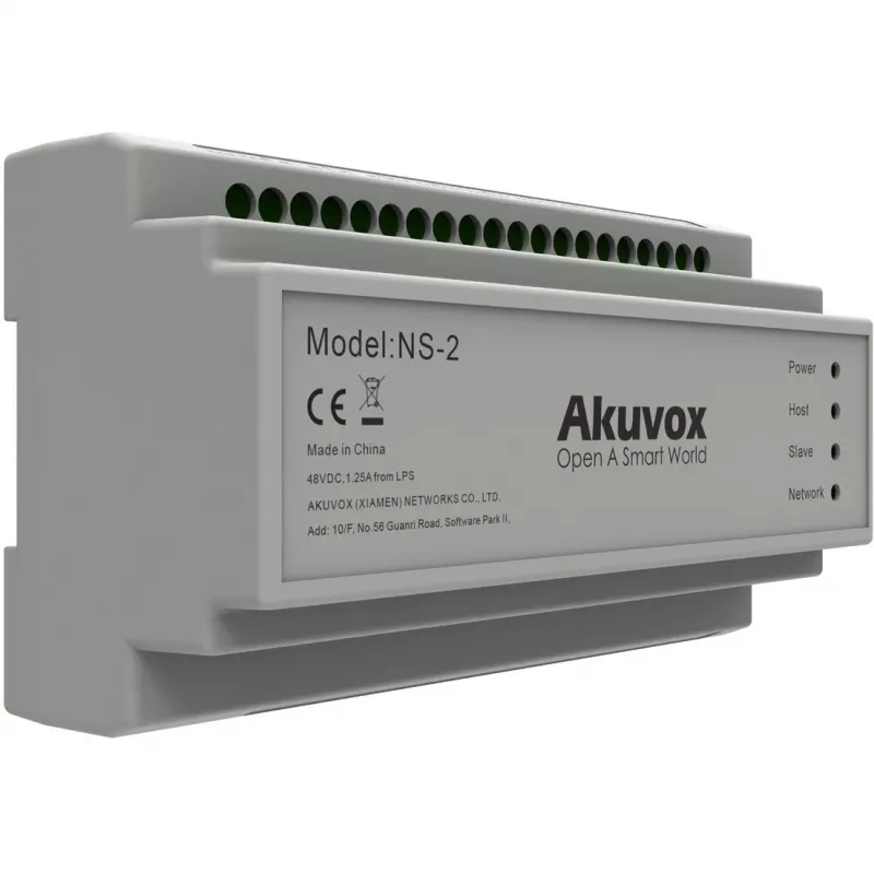 Akuvox NS-2 verkkokytkin Fast Ethernet (10/100) DIN-kisko harmaa
