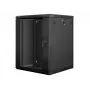 Lanberg seinäasennettava asennuskaappi 19'' 15U 600x600mm musta (lasiovi)