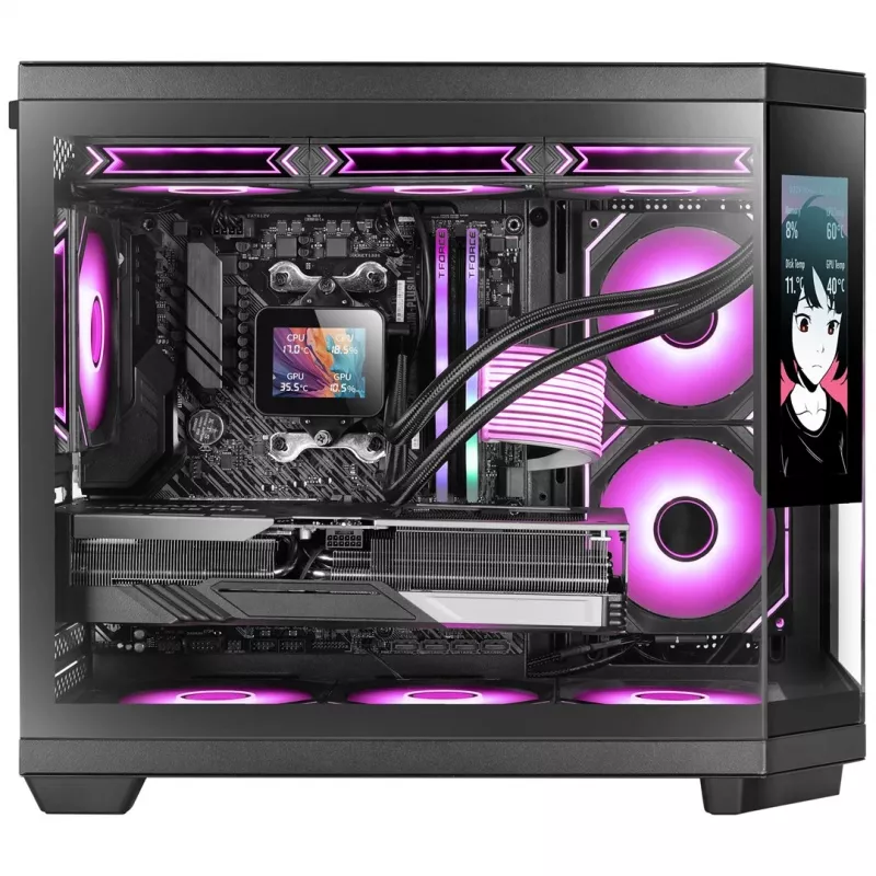 Mars Gaming MC3TCORELCDM tietokonekotelo Mini Tower musta