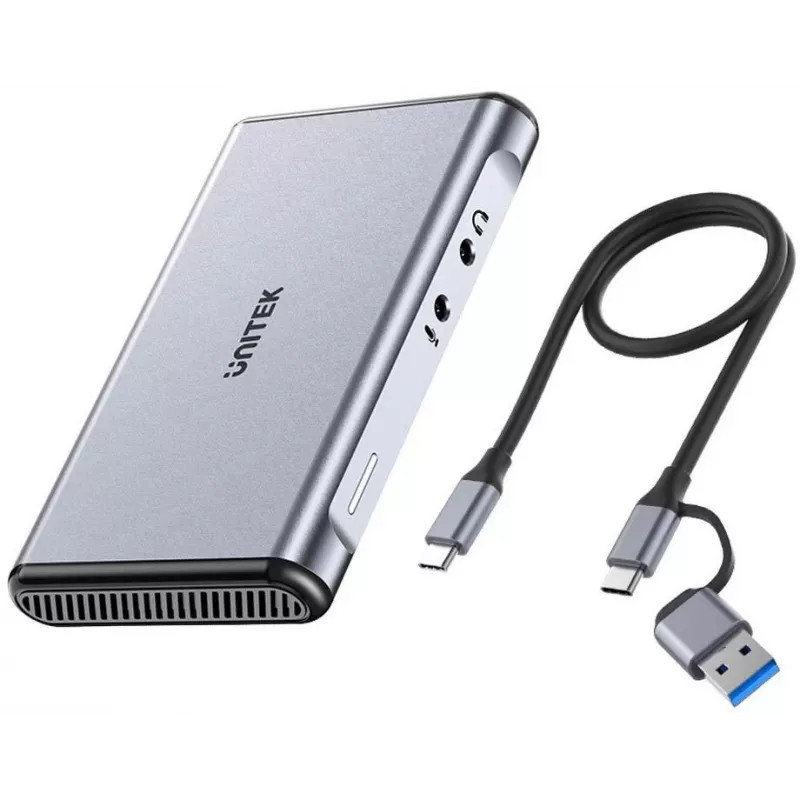 Unitek V1177AGY01 videokaappauskortti, 4K@60Hz, HDMI, USB-C, 3,5 mm miniliitin, harmaa