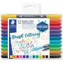 Staedtler Design Journey 3004 TB12 kaksipäiset brush lettering -kynät, 12 kpl, eri värejä