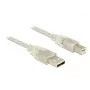 USB-kaapeli DeLOCK 83895 USB 2.0 3 m USB A USB B läpinäkyvä