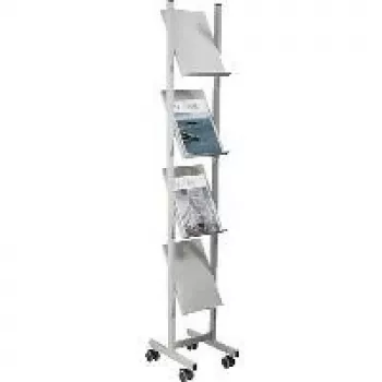 Helit H6813399 - metalli - harmaa - 4 hyllyä - 260 mm - 390 mm - 1 580 mm