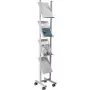 Helit H6813399 - metalli - harmaa - 4 hyllyä - 260 mm - 390 mm - 1 580 mm