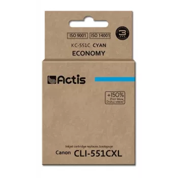 Actis KC-551C muste (korvaa Canon CLI-551C; Standard; 12 ml; syaani)