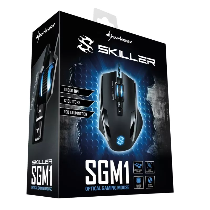 Sharkoon Skiller SGM1 hiiri peli oikeakätinen USB Type-A optinen 10800 DPI
