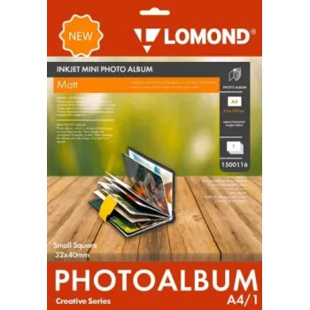 Lomond Mini Album 1500116 -valokuva-albumi pienet neliömäiset mattasivut 32×40 mm