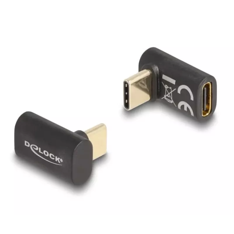 DeLOCK sovitin USB 40 Gbps USB Type-C PD 3.0 100 W uros naaras kulmamallinen 8K 60 Hz