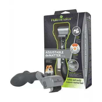 FURminator Adjustable -turkinpoistotyökalu — kissoille ja koirille, ruostumaton terä, ergonominen luukumaton kahva, 185 g, kaikille turkkityypeille