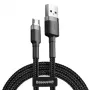 Baseus Cafule 2.4A 1 m Micro-USB-kaapeli (harmaa/musta)