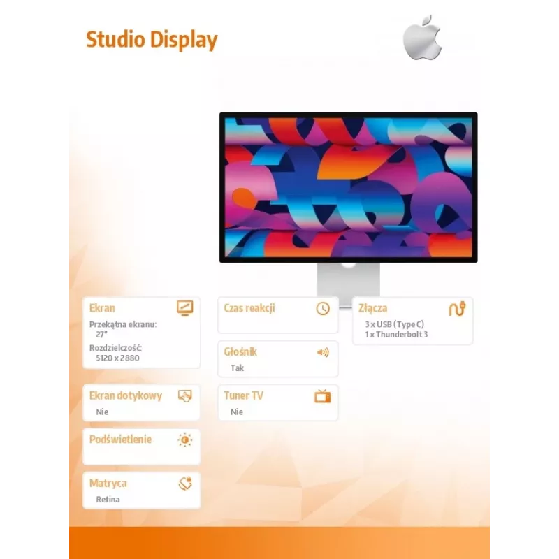 STUDIO DISPLAY STANDARD /KORKEUSSÄÄDETTÄVÄ/1M