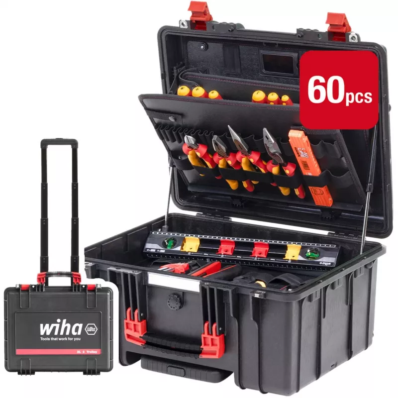 Wiha 45795 työkalusarja XL 2 Trolley electric, 60 osaa, trolley-laukulla