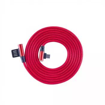 Sbox USB->Micro USB 90 M/M 1,5m USB-MICRO-90R mansikanpunainen