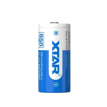 Uudelleenladattava Li-Ion-akku XTAR 16340 3,7 V 850 mAh — 34 mm × 16,5 mm, 1 kpl