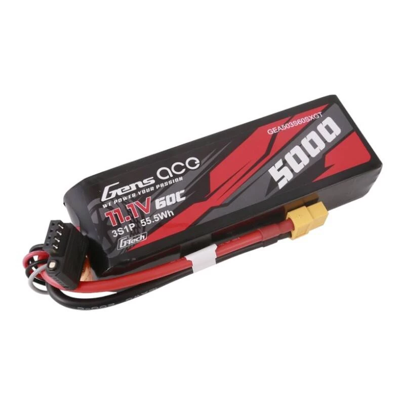 Gens ace G-Tech 5000mAh 11,1V 60C 3S1P Lipo XT60-liittimellä