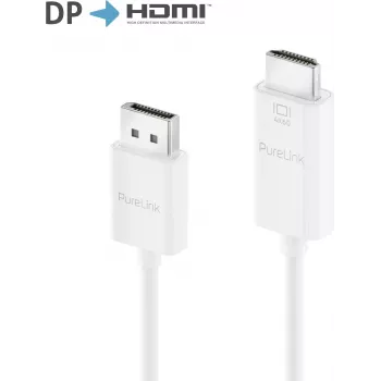 PureLink aktiivinen DisplayPort 1.2 - HDMI 2.0 -sovitinkaapeli, 4K60Hz (444), DisplayPort uros/HDMI uros
