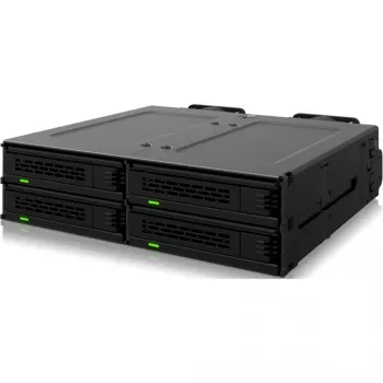 ICY DOCK - MB324V4P-B - ExpressCage - 4 paikan 15 mm U.2/U.3 SSD-vaihtokehys 5,25 asennuspaikkaan – työkaluton SSD-asennusjärjestelmä
