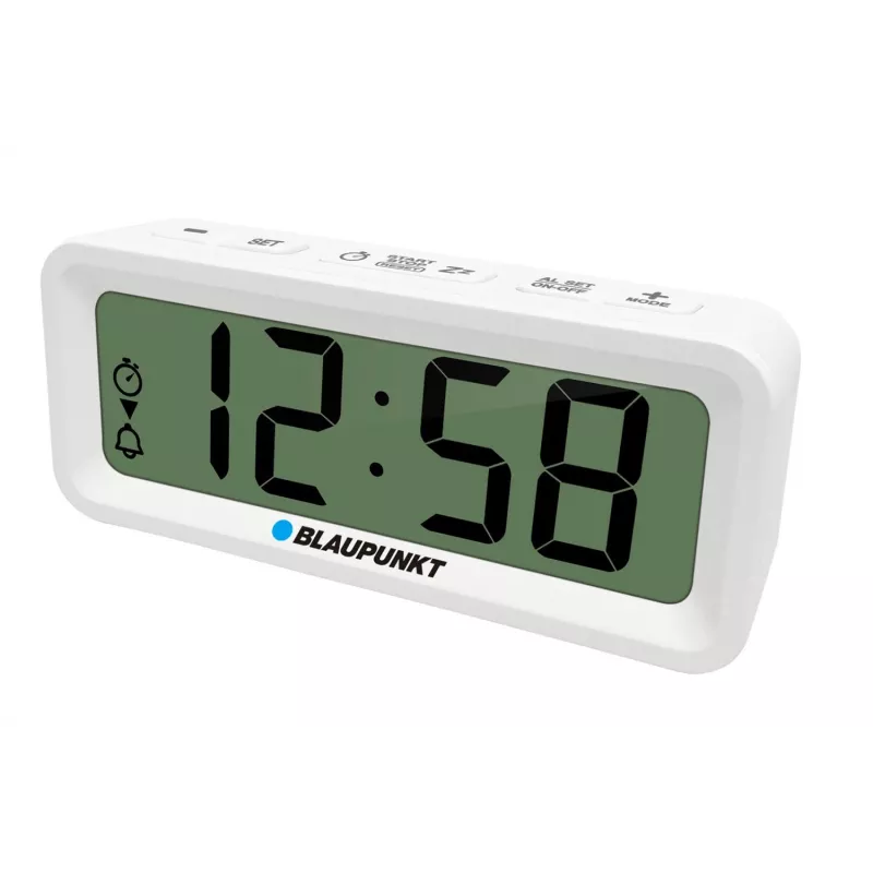 Herätyskello BLAUPUNKT CL04WH monitoimikello, valkoinen — lämpömittari, kalenteri, torkkutoiminto, 88×37×21 mm