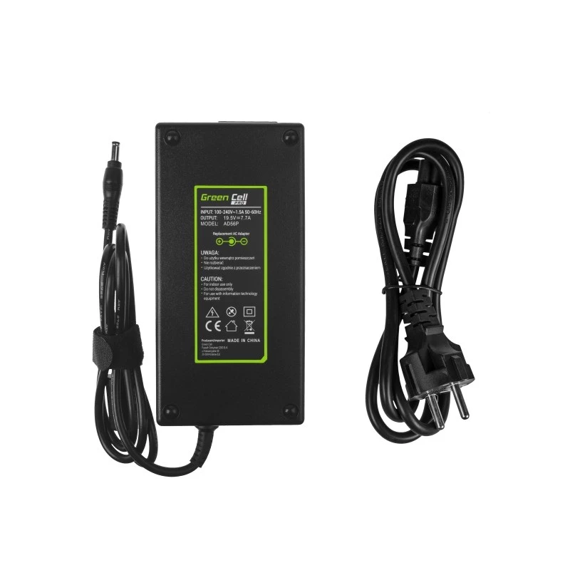 Virtalähde Green Cell AD56P 150W 19,5V 7,7A ASUS-kannettaville, sisäkäyttöön, musta