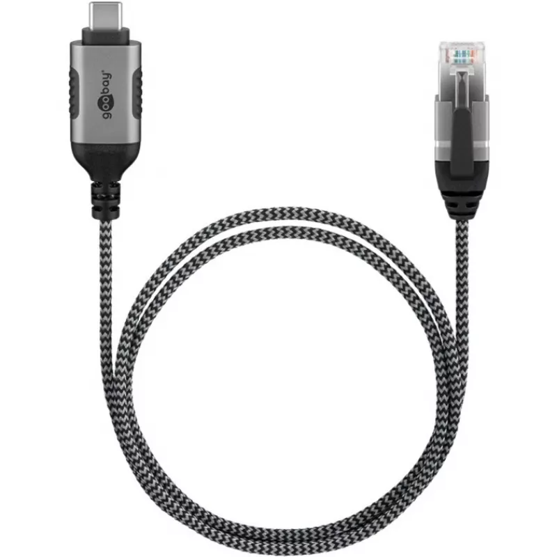 Goobay Ethernet-kaapeli USB-C 3.1 - RJ45 ohut 3 m – yhdistä reititin, modeemi tai (74404)