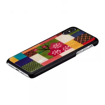 iKins älypuhelimen suojakotelo iPhone XS Max – kirsikankukkakuvio, musta