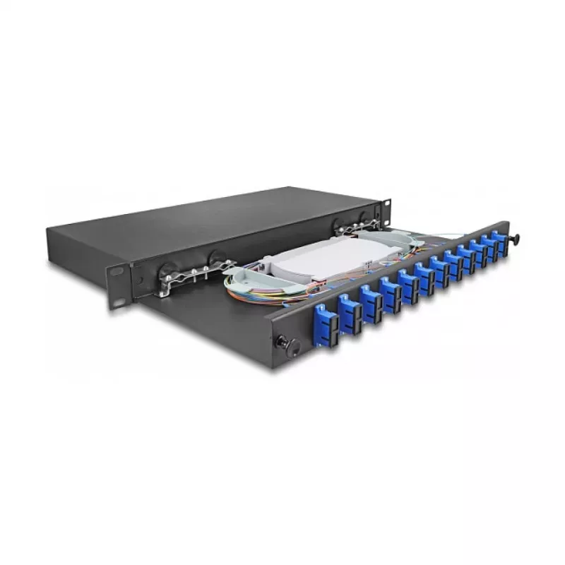 DeLOCK kuituliitoskotelo 67006 musta metalli 482x220x44mm