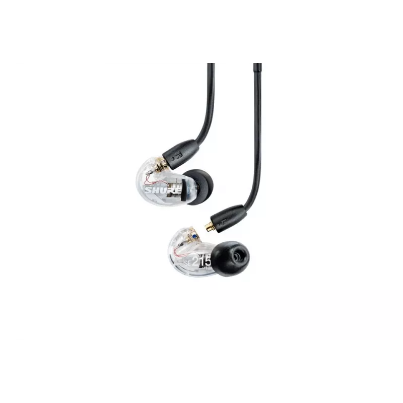 Shure AONIC 215 - in-ear-kuulokkeet yksittäisellä elementillä ja 3,5 mm kaapelilla (läpinäkyvä)